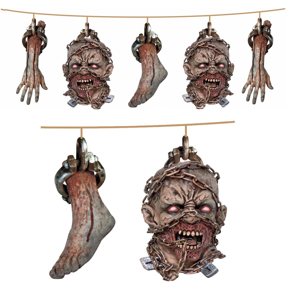 Zombie Head and Limbs Garland by Forum Novelties 77036 available in the UK here at Karnival Costumes online party shop
