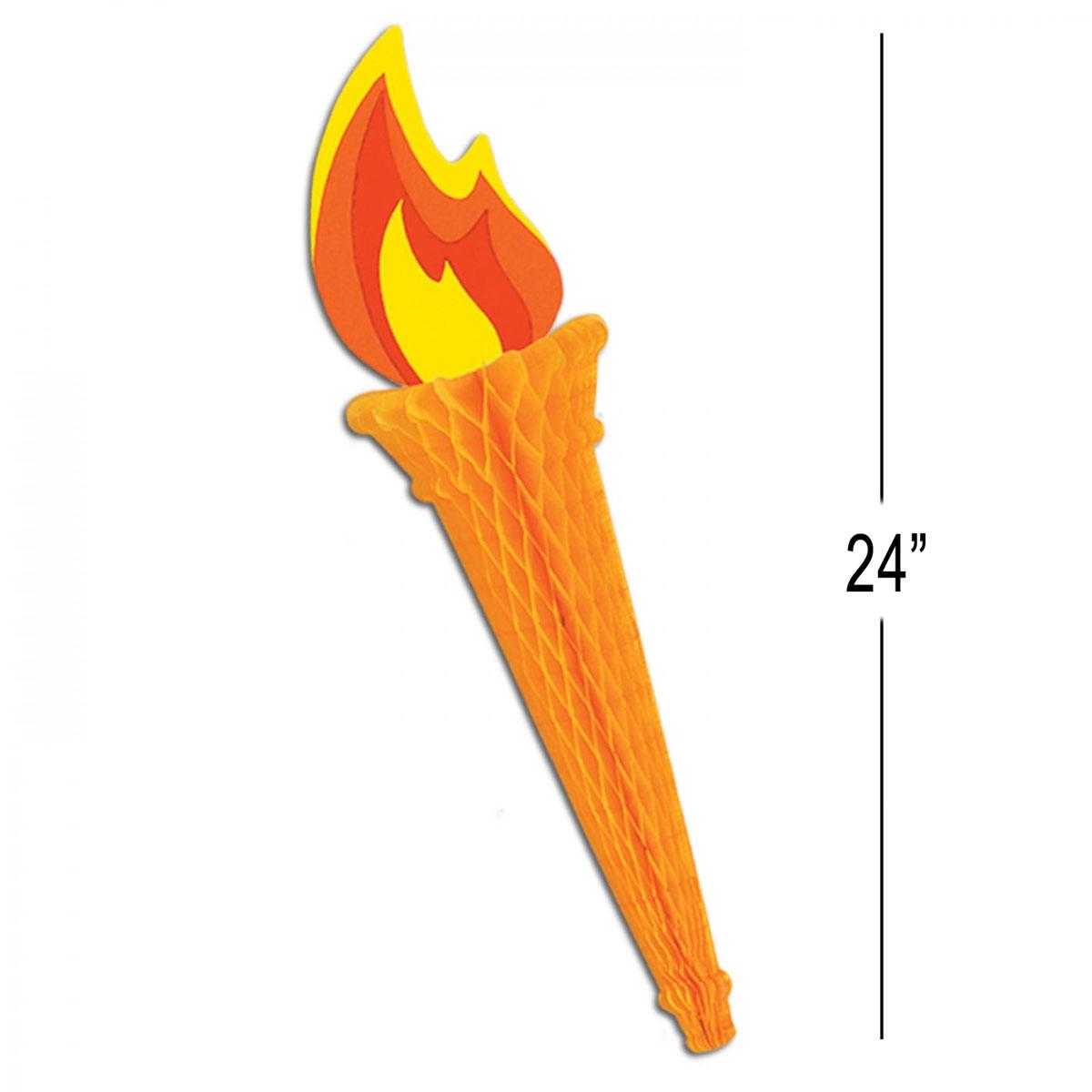 Honeycomb tissue Olympic Torch 24" tall by Beistle 55667 available here at Karnival Costumes online party shop