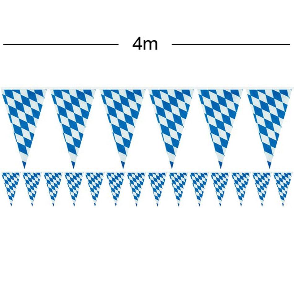 4m Bavarian Oktoberfest traditional blue and white pennant bunting item: 8829  available here at Karnival Costumes online party shop