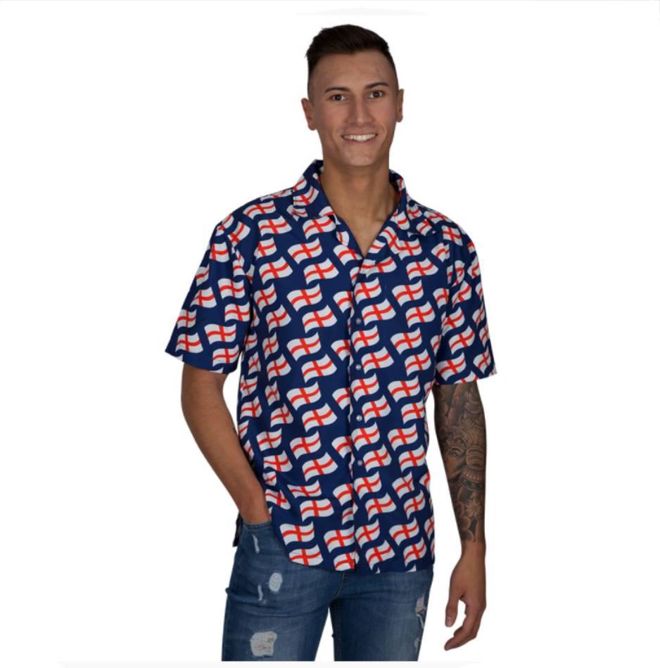 England Flag Hawaiian Shirt by Wicked EM-3255 available here at Karnival Costumes online party shop