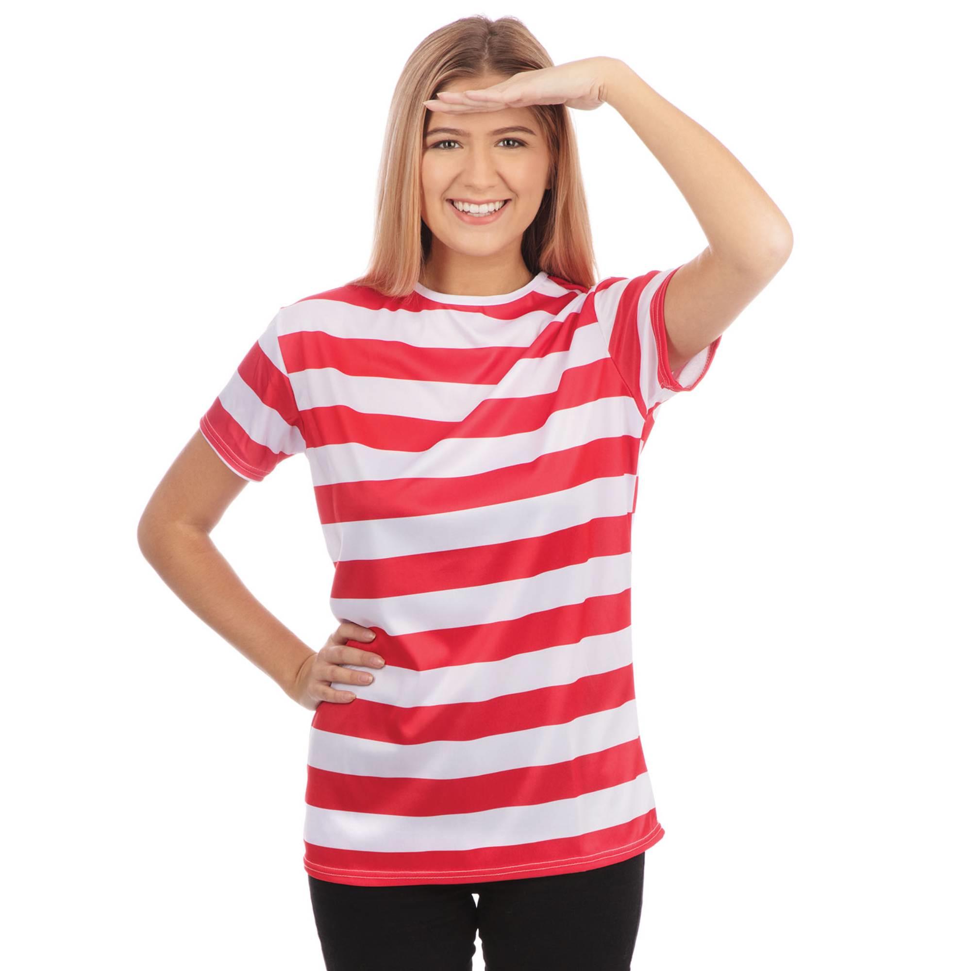 Lady's red and white striped top by Bristol Novs AC055 available here at Karnival Costumes online party shop
