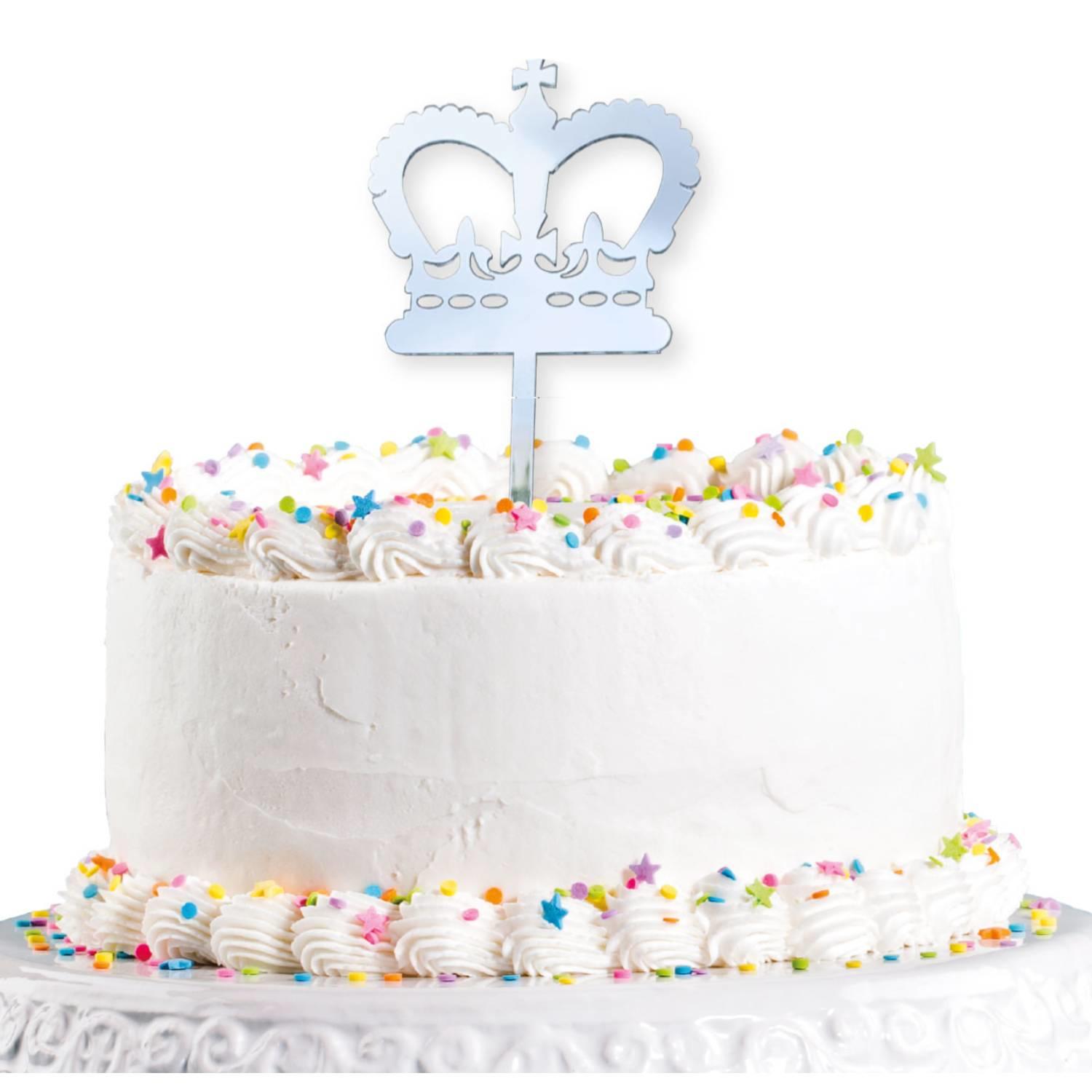 Acrylic Crown Cake Topper 16.7cm by Amscan 9913015 available here at Karnival Costumes online party shop
