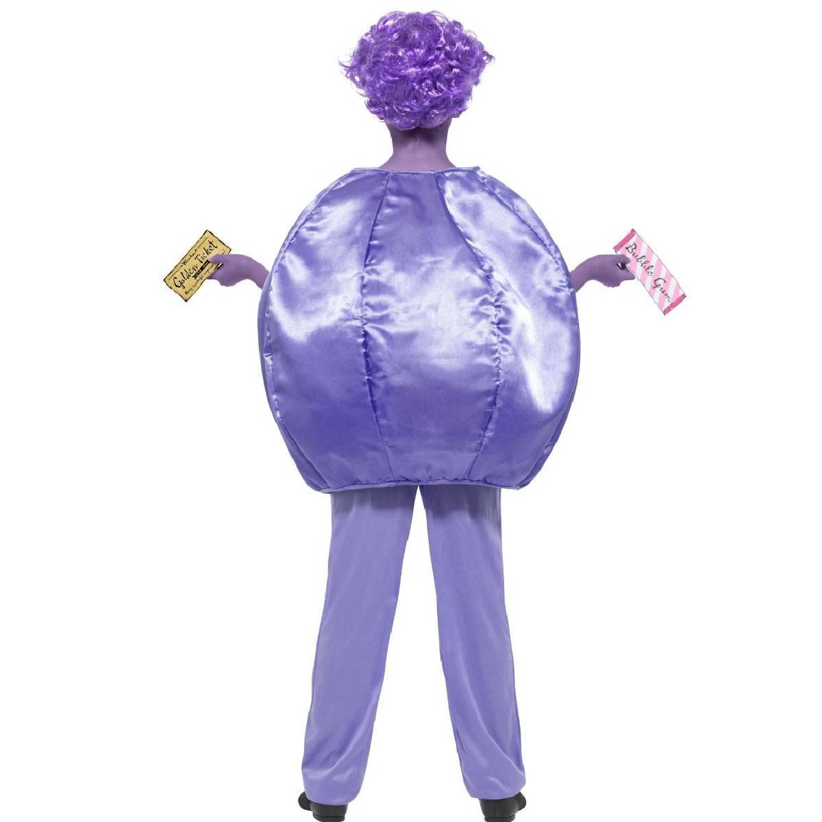 Back view of our fully licensed Roald Dahl Violet Beauregarde Fancy Dress Costume for Girls by Smiffys 41542 available here at Karnival Costumes online party shop