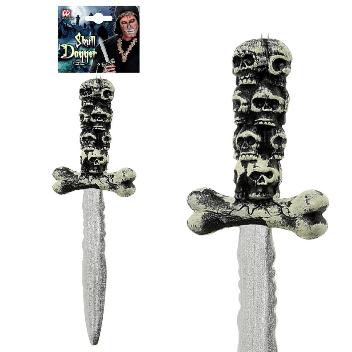 Skull Dagger for Pirate costumes or Voodoo Outfits by Widmann 8600K available here at Karnival Costumes online party shop