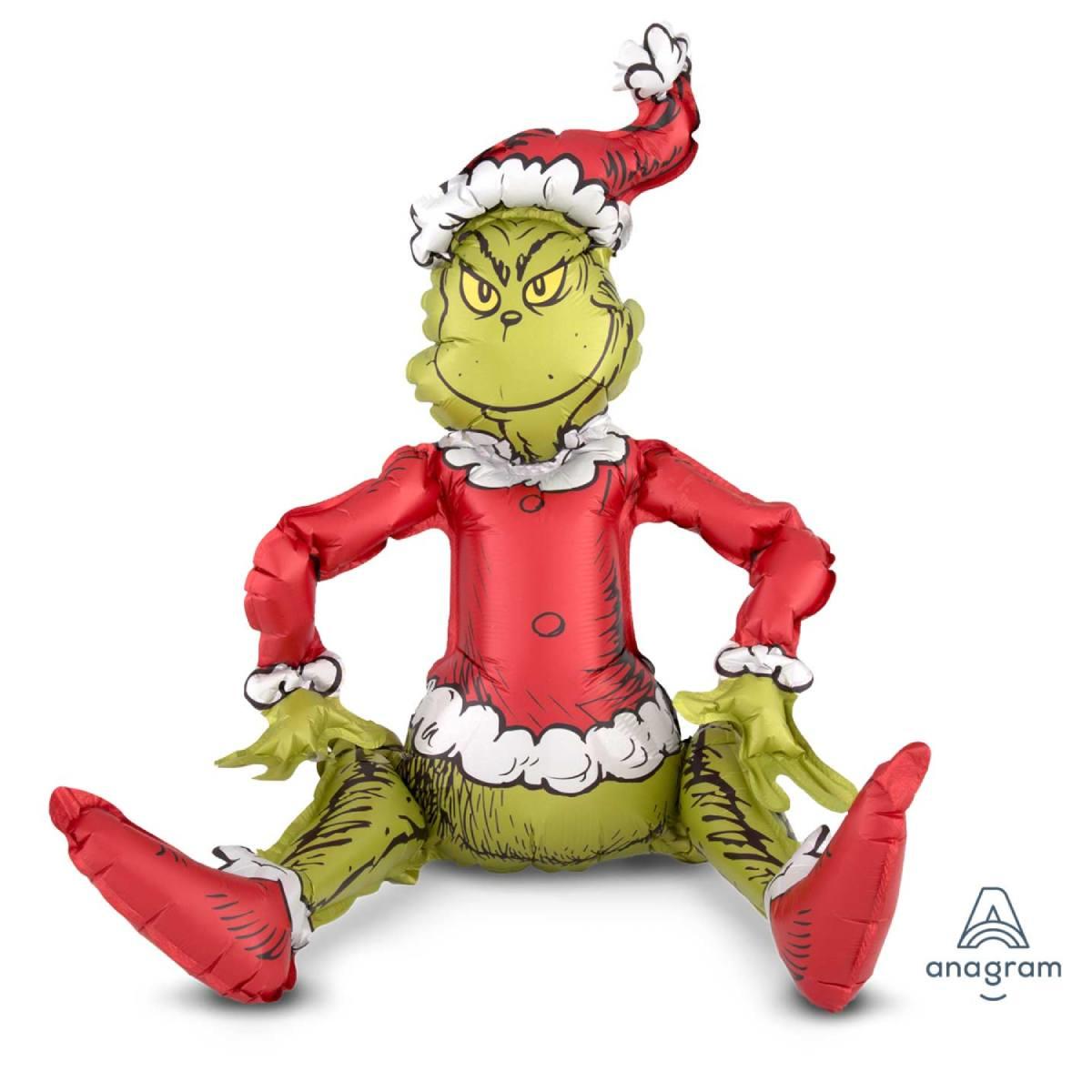 Grinch Who Stole Christmas Air Filled Sitting Balloon by Amscan 3843601 available here at Karnival Costumes online Christmas party shop