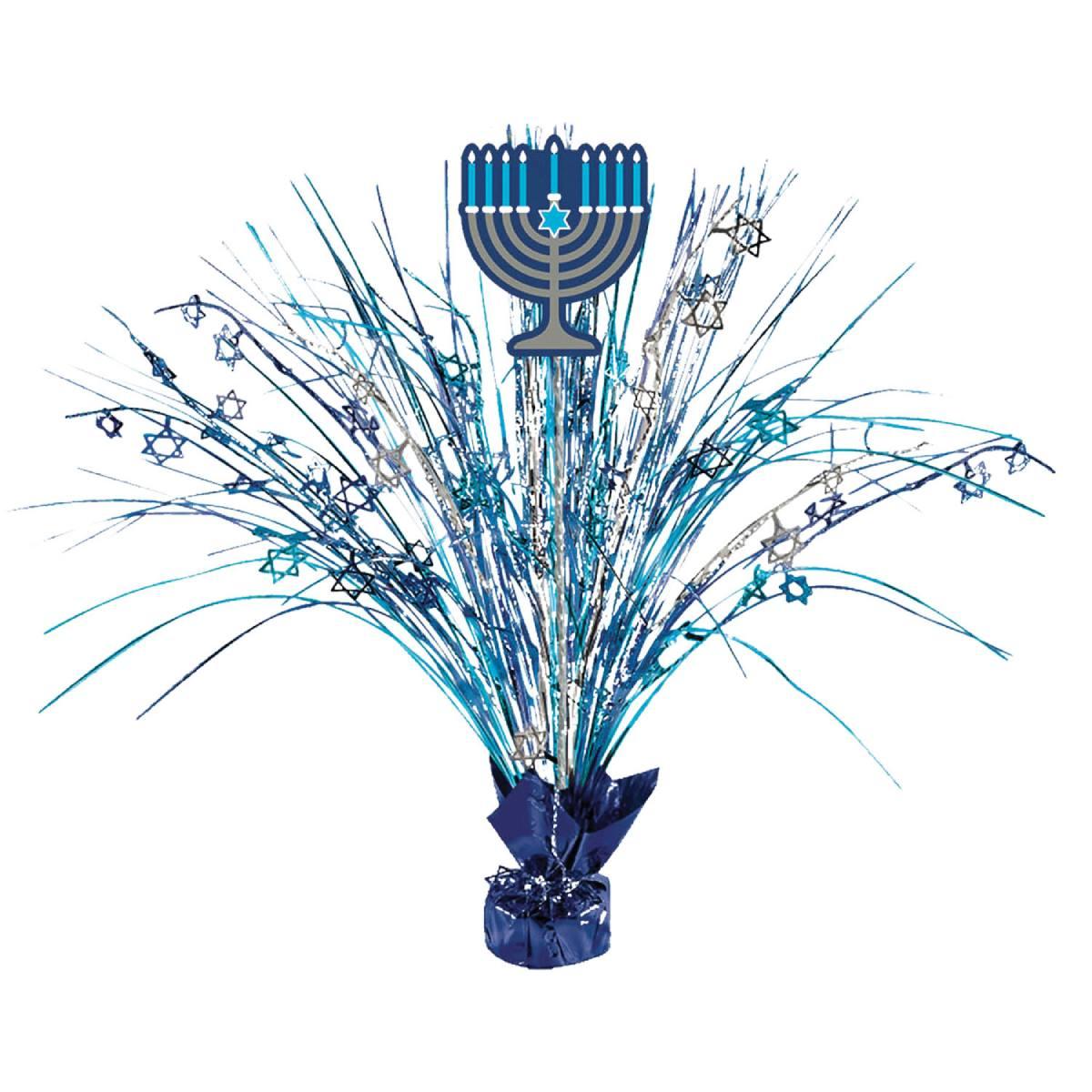 Hanukkah Menorah Spray Centrepiece 46cm Tall by Amscan 110302 available here at Karnival Costumes online party shop