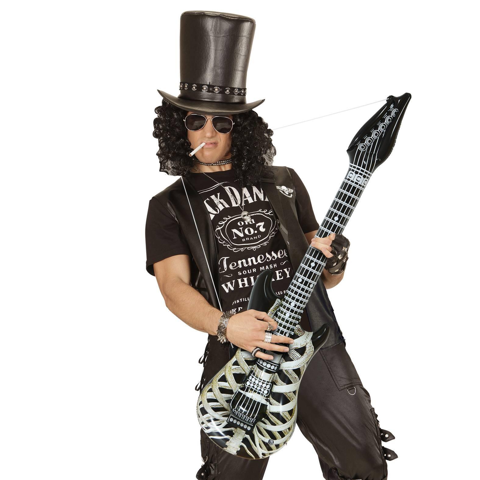 Inflatable Skeleton Guitar 105cm by Widmann 04753 and available here at Karnival Costumes online Halloween store