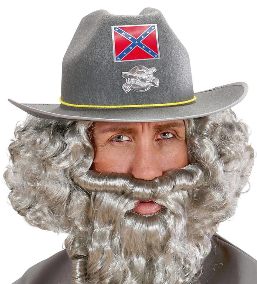Historical Confederate Civil War Hat in Grey with Badge by Widmann 2541S available here at Karnival Costumes online pary shop