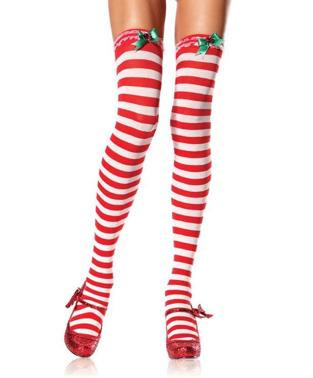 Leg Avenue Christmas Stockings with Velvet and Ruffled Trim item: 6601 available here at Karnival Costumes online Christmas party shop