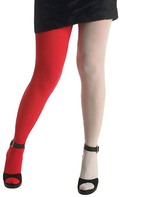 Red and White Bi-Coloured Tights by Widmann 4760T available here at Karnival Costumes online party shop