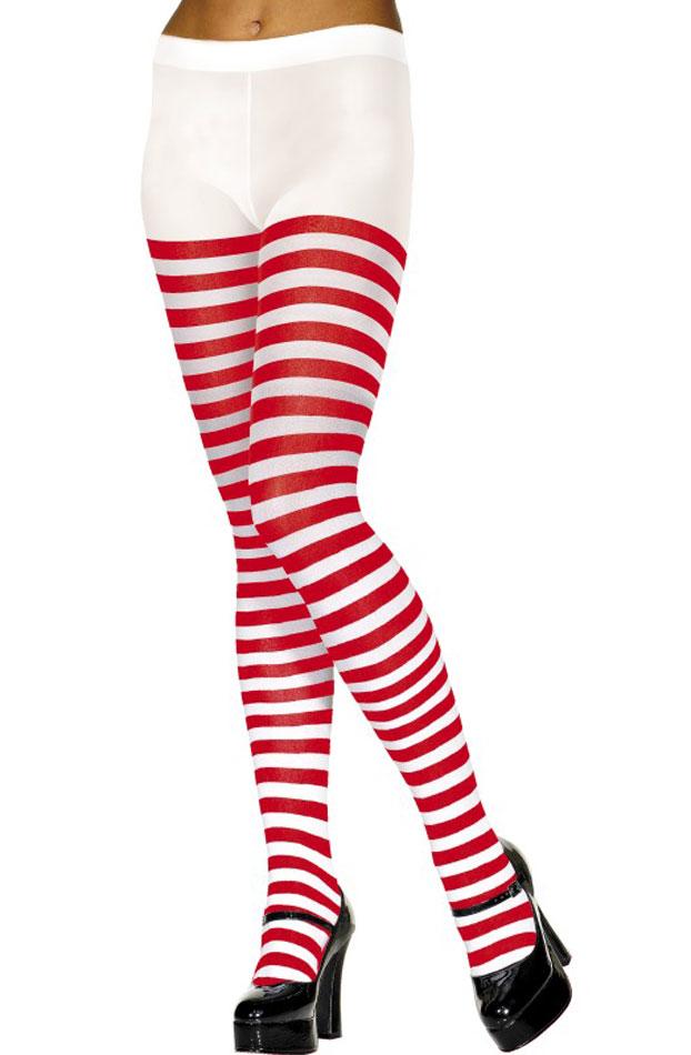 Striped Tights in Red and White for St George's Day and Christmas 24446 available from Karnival Costumes
