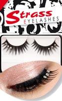 Eyelashes - Black with Clear Crystals