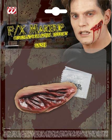 Wide Gash Wound Halloween horror makeup effect  by Widmann 4158G available here at Karnival Costumes online party shop