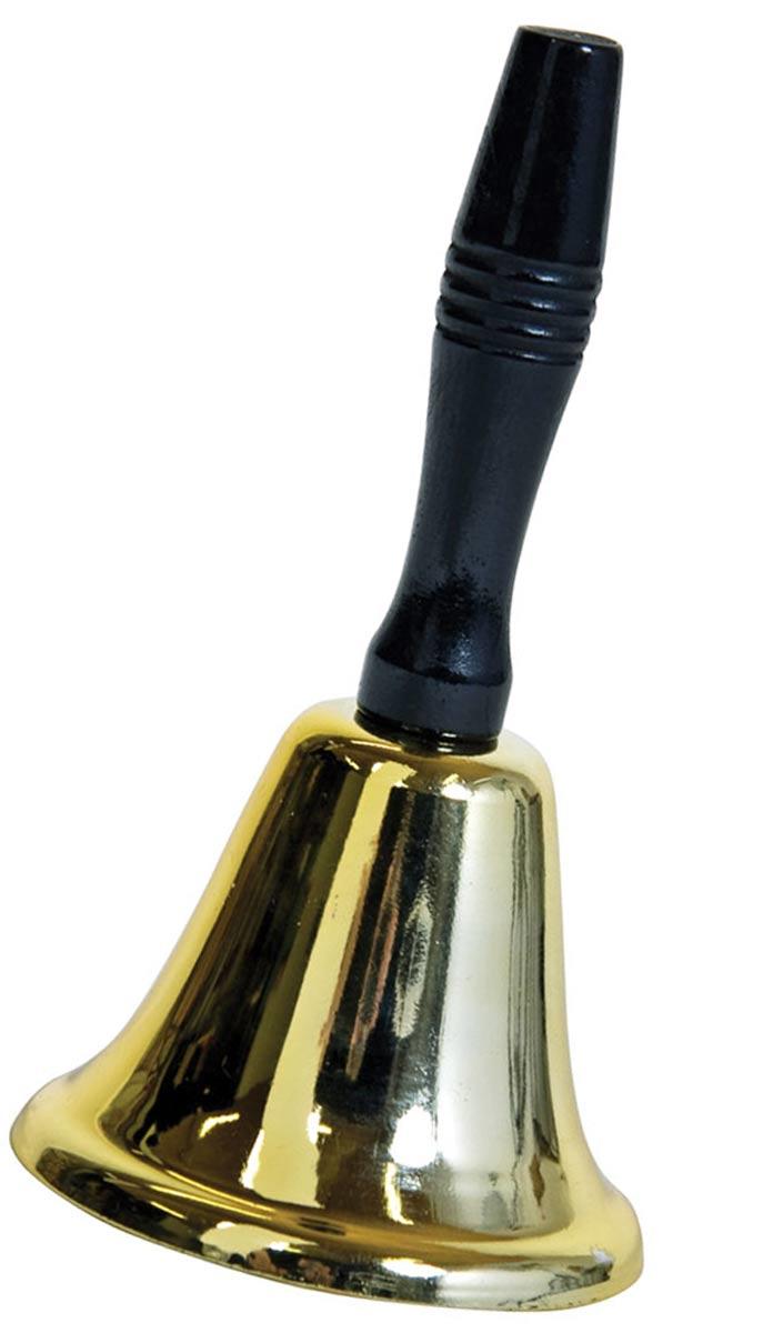 18cm Santa Hand Bell with Black Handle 7573 from a collection of Santa Costume Accessories available from Karnival Costumes online party shop