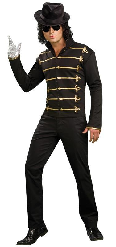 Michael Jackson fully licensed black military jacket costume by Rubies 889329 available here at Karnival Costumes online party shop