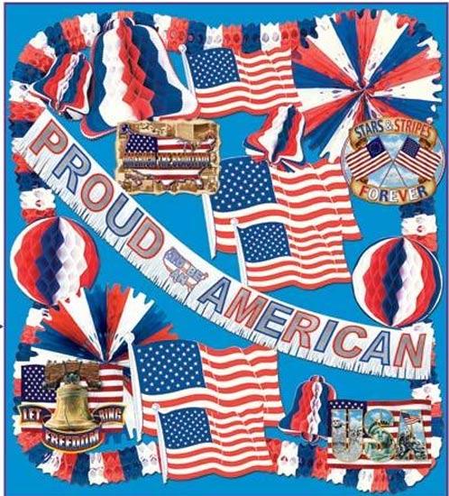 USA Patriotic Decorating Kit - 22 pices