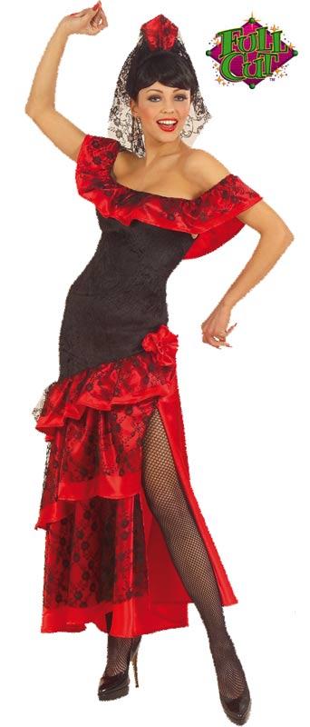 Spanish Senorita Flamenco Dancer XL Adult Fancy Dress Costume