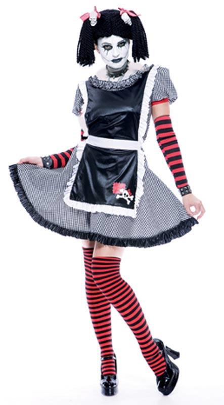 Gothic Rag Doll Fancy Dress Costume
