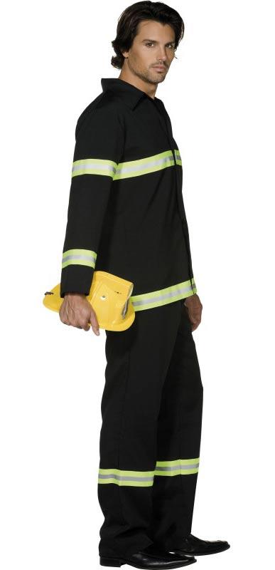 UK Firefighter Fancy Dress Costume - Side View  by Smiffy 31693 available here at Karnival Costumes online party shop