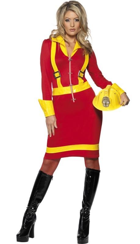 Firefighter Lady's Fancy Dress Costume