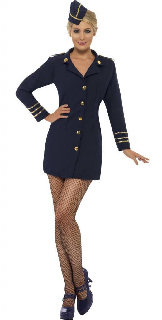 Flight Attendant or Pilot Fancy Dress Costume for Ladies
