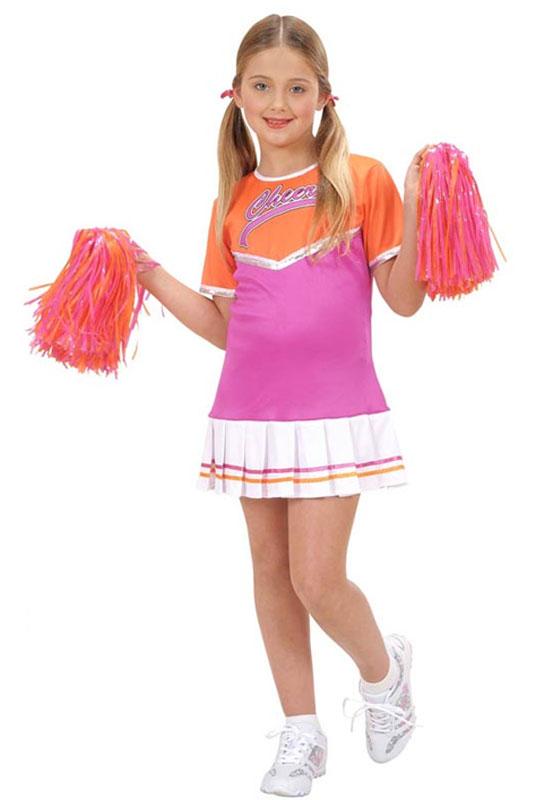Pretty Cheerleader Fancy Dress Costume in pink by Widmann 4199 available here at Karnival Costumes online party shop