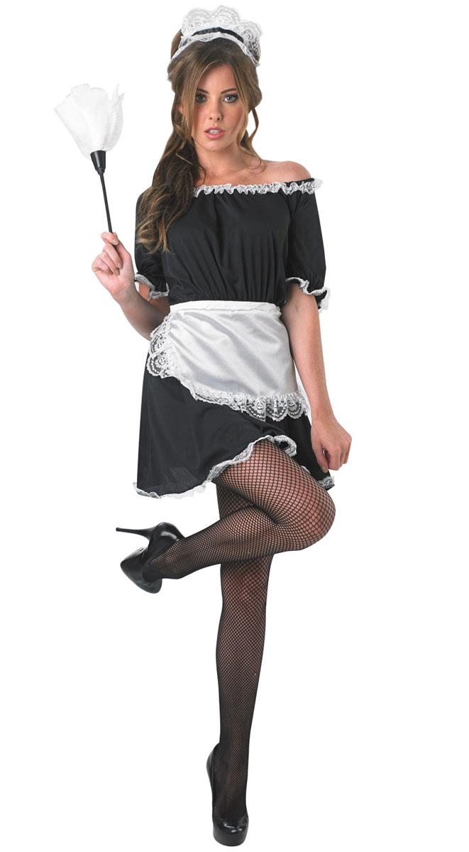 Upstairs French Maid Costume from a range of French Maid fancy dress. By Rubies 15025 it's available in one-size here at Karnival Costumes online party shop