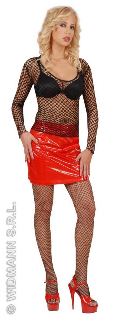 Black Fishnet Shirt Fancy Dress Costume