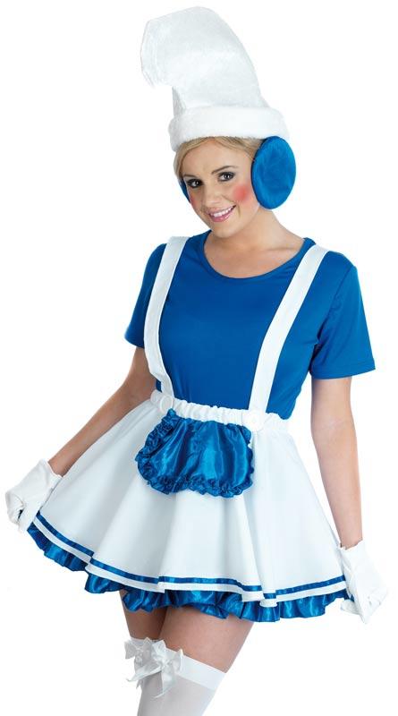 Blue Gnome Smurfette Fancy Dress Costume