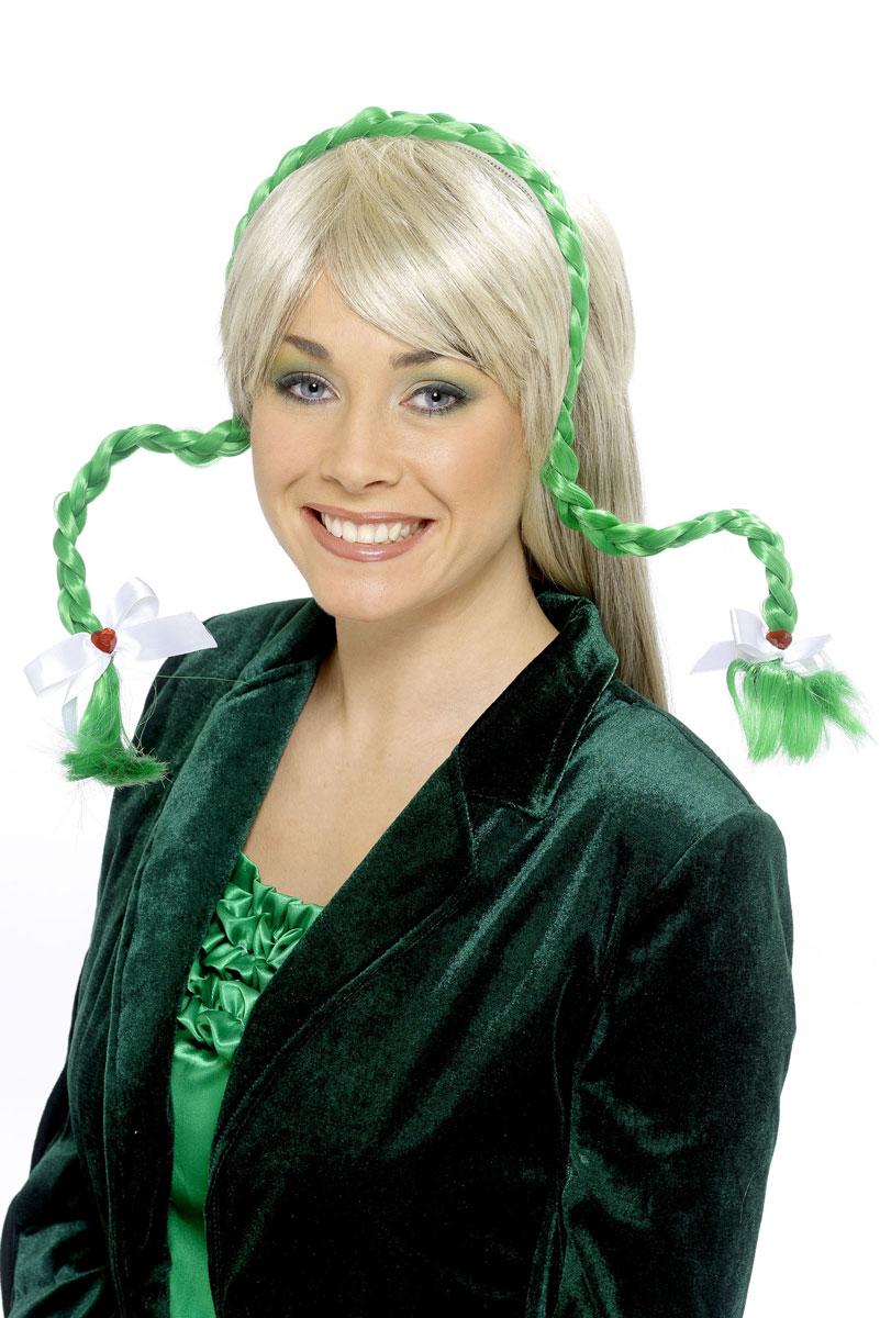 Lady's St Patricks Day Shamrock Green Krazy Platz costume accessory by Smiffys 30187 available here at Karnival Costumes online party shop
