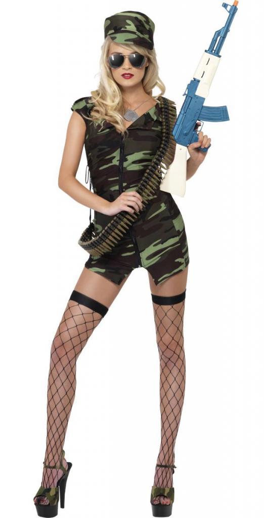 Combat Girl Army Fancy Dress Costume from the Fever Range at Karnival Costumes your dress up specialists