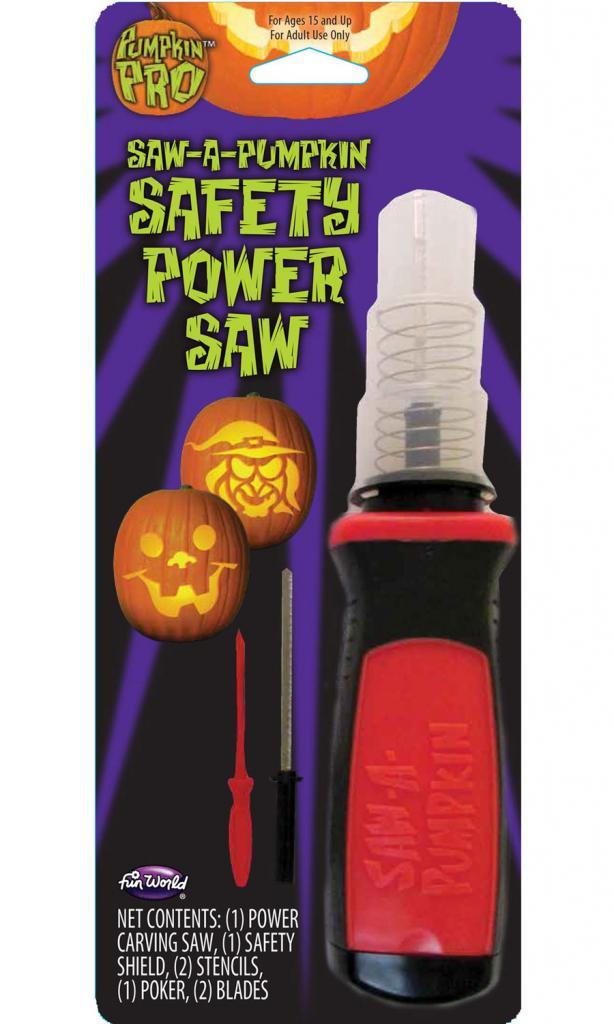 Safety Pumpkin Carving Power Saw by Fun World 94656 and available in the UK from Karnival Costumes