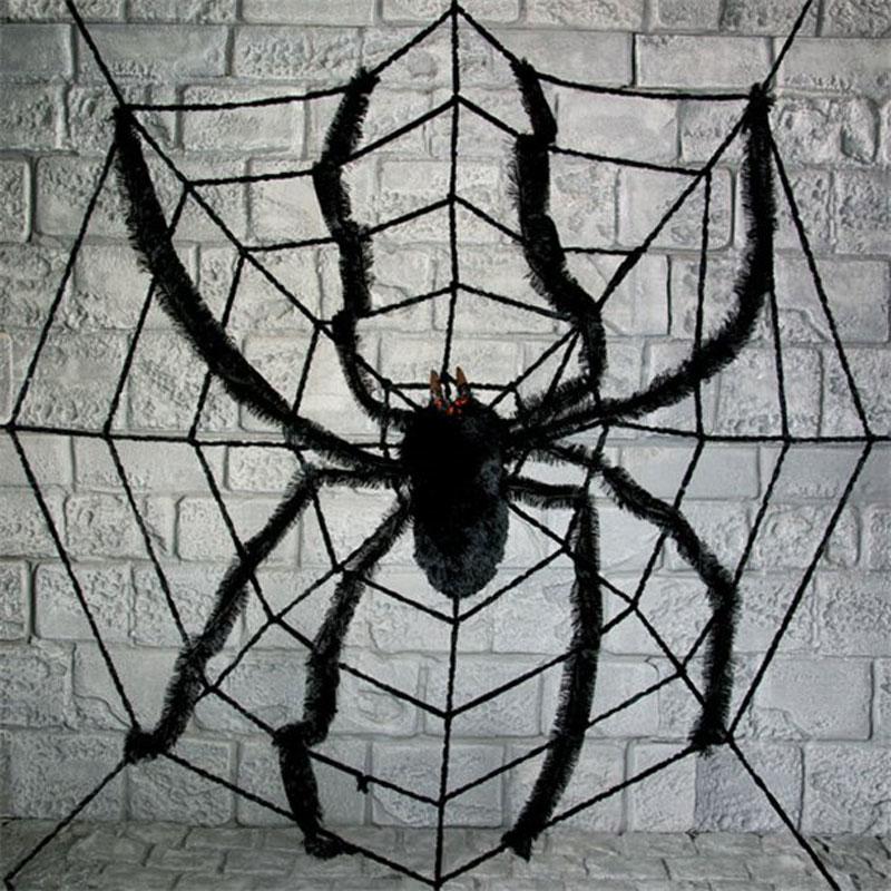 2.4M Spider Web and Jumbo Spider by Premier Decorations HA131171 available here at Karnival Costumes Halloween party shop