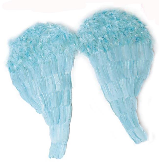 Blue Maxi Feathered Wings - 67cm
