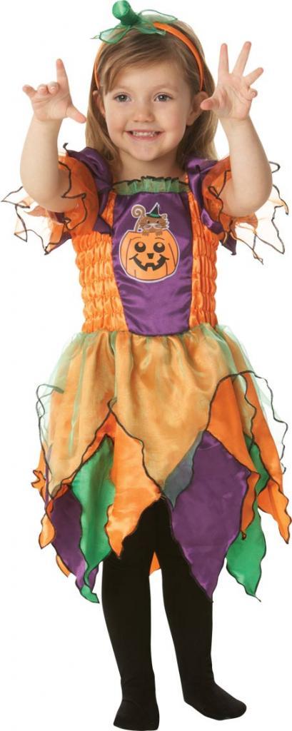 Pumpkin Witch Girl's Halloween Fancy Dress Costume