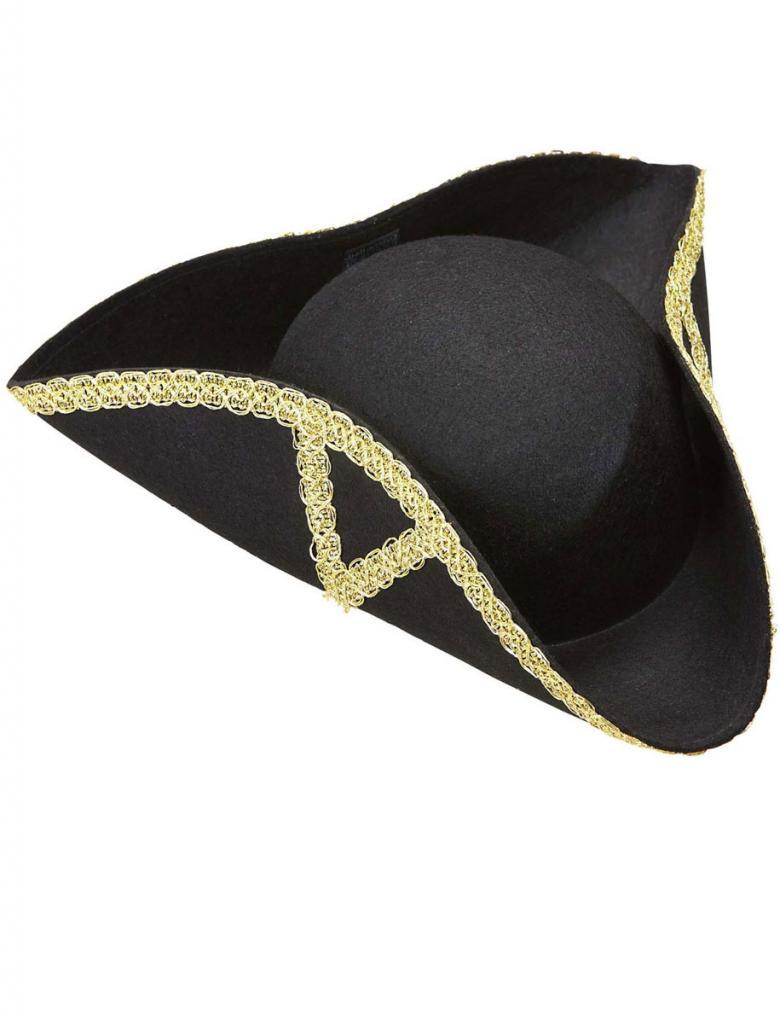 Tricorn Hat with Metallic Braid Trims by Widmann 2518T from a collection at Karnival Costumes online party shop