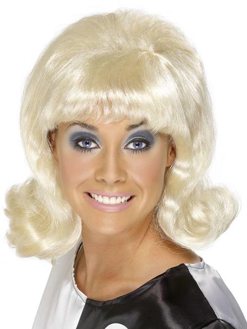 60's Flick-Up Wig in Blonde by Smiffy 42014 from a collection of Sixties Fashion Wigs available here at Karnival Costumes online party shop