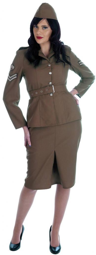 British WW2 Army Girl Costume - Ladies Military Costumes