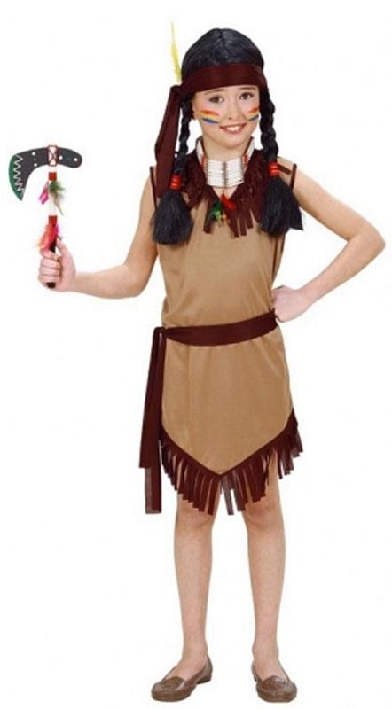 Wild West Native American Squaw fancy dress costume for girls by Widmann 0260 available here at Karnival Costumes online party shop