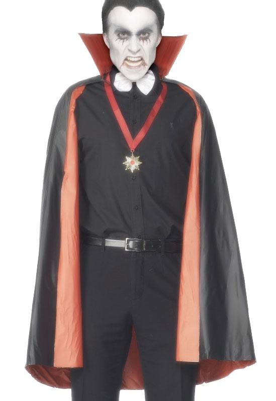 36" Reversible Black and Red Vinyl Cape from a collection of Vampire Capes and Costumes at Karnival Costumes your Halloween specialists