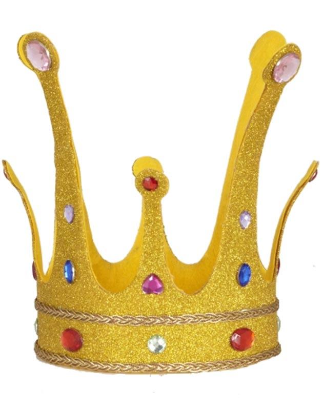 Maxi Glitter Crown with Gemstones 26cm by Widmann 9088H from a large collection of Royal and Regal Crowns and Sceptres at Karnival Costumes online party shop