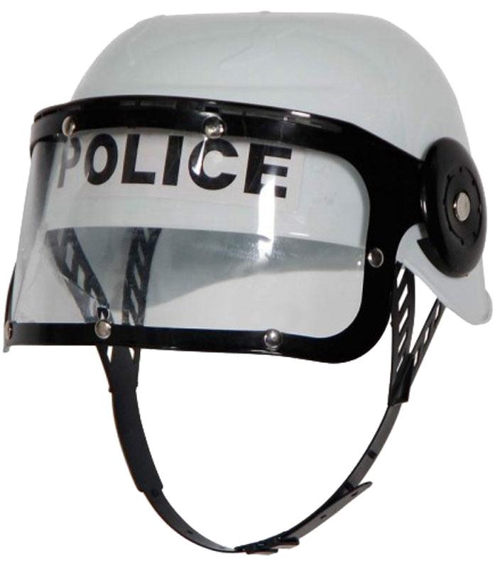 Police Riot Helmet in White for Children from Karnival Costumes