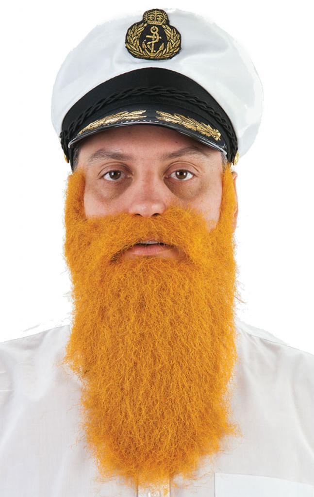Medium Length False Beard and Moustache in Ginger