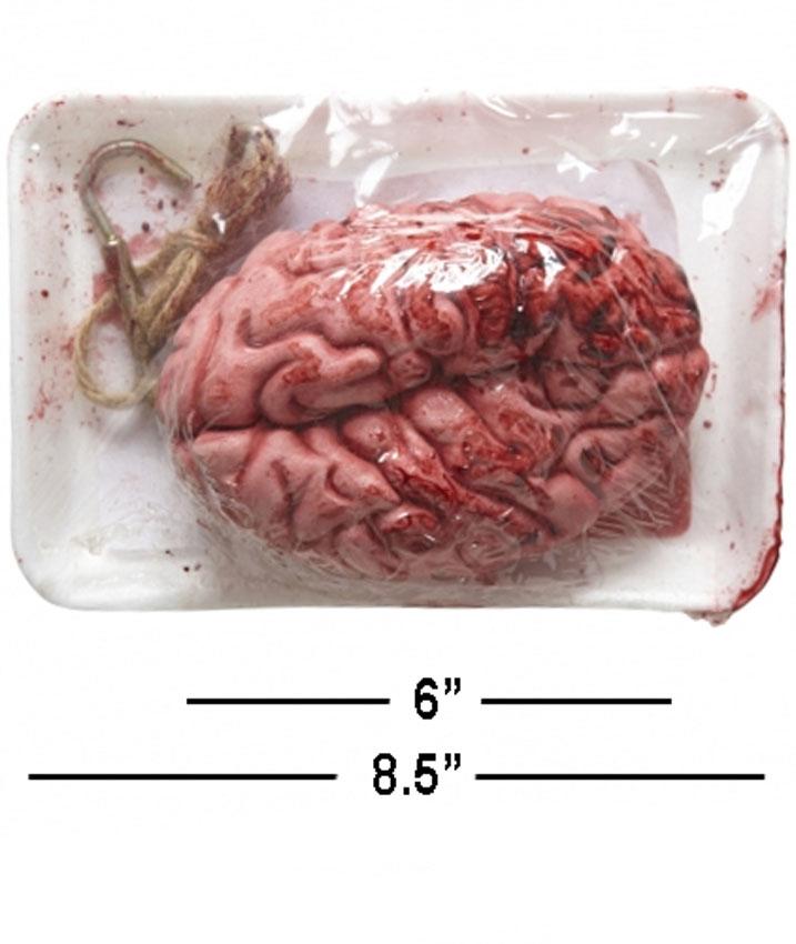 Halloween Prop Packaged Bloody Brain on White Tray by Widmann 01035 available at Karnival Costumes