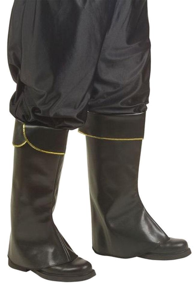 Boot Tops Black Leatherlook by Widmann 1831E available here at Karnival Costumes online party shop