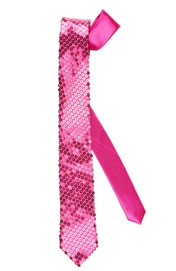 Pink Sequin Tie from Widmann 9065P and available from Karnival Costumes