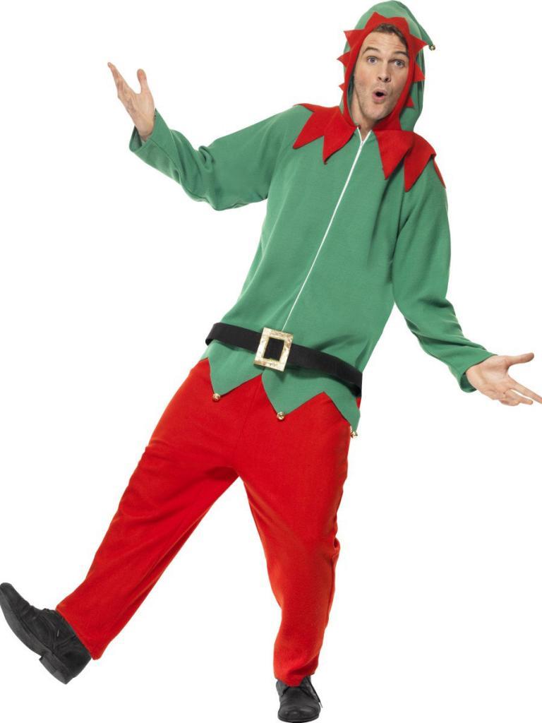 Christmas Elf Onesie Costume for Adults in Med and Lrg by Smiffys 26963 frm Karnival Costumes
