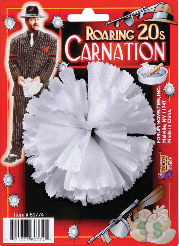 Roaring 20s White Carnation costume accessory by Forum Novelties 60774 and available in the UK from Karnival Costumes