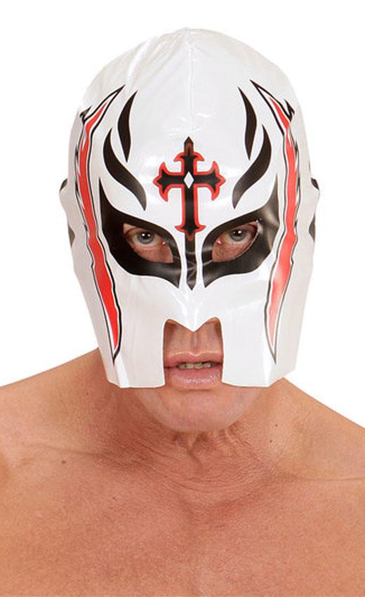 Adult sized Mexican Wrestling Mask in White by Widmann 04115 and available from Karnival Costumes