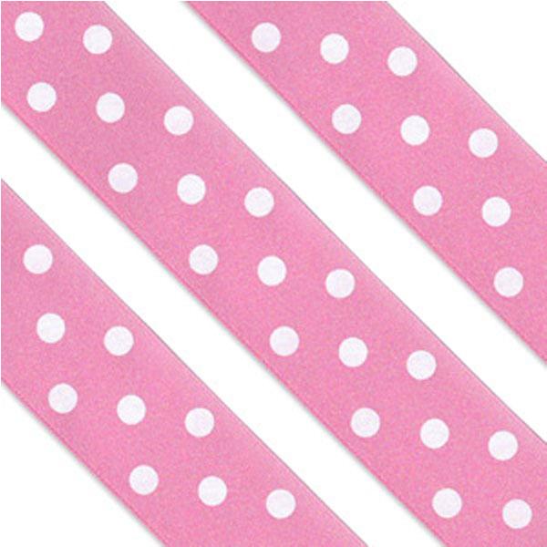 1m length of 25mm wide Baby Pink Dolka Dot Cake Ribbon by Anniversary House BU088 and available from a collection of cake decorating goods at Karnival Costumes